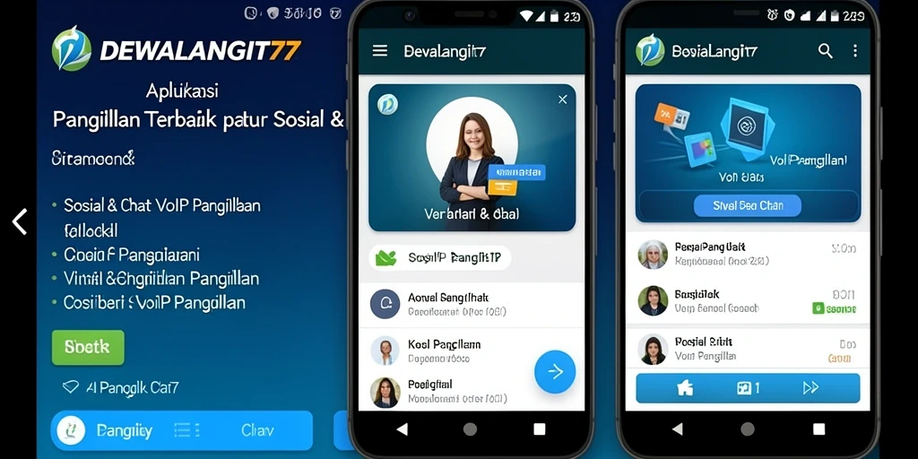 Antarmuka aplikasi DEWALANGIT77 untuk VoIP Panggilan yang intuitif dan mudah digunakan.