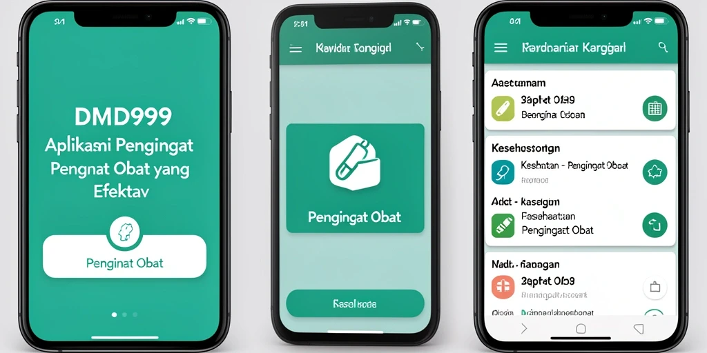 Antarmuka DMD999 menampilkan pengingat waktu minum obat yang jelas dan informatif.