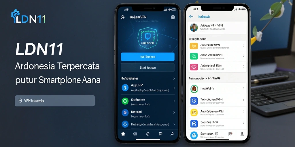 Screenshot LDN11 menunjukkan antarmuka intuitif dan pilihan server untuk VPN Indonesia.