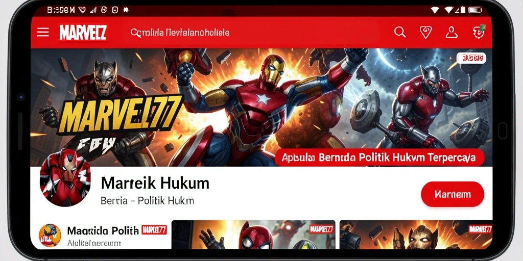 Tampilan antarmuka aplikasi MARVEL77 yang informatif dan menarik.