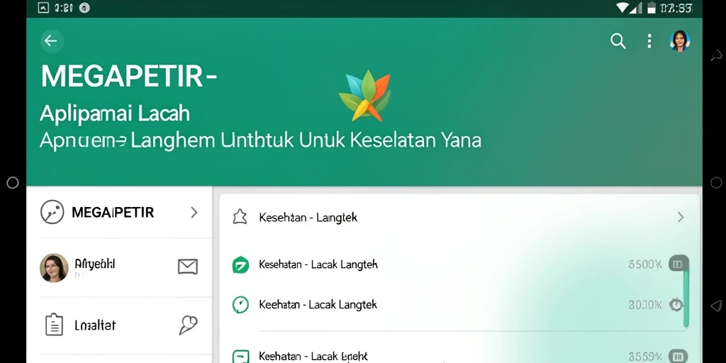 Tampilan antarmuka MEGAPETIR yang user-friendly dan memudahkan pelacakan langkah.